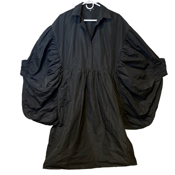 KOZAN Jet Black Wonder‎ Dress Sz XS Avant Garde Art to Wear Nylon Maximalism - Picture 1 of 10